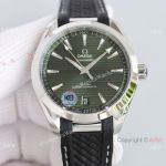 Swiss Omega Aqua Terra 150m Master Co-Axial watch in Green Dial Black Rubber Strap